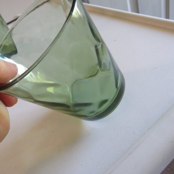 Mid Century Drinking Glasses Hazel Green Atlas Optic Diamond shaped - Picture 5 of 6